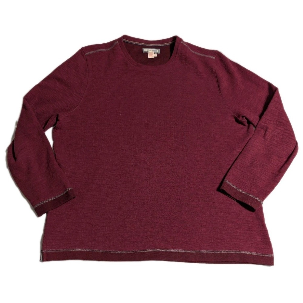 Carbon2Cobalt Men's XL Burgundy‎ Long Sleeve Knit Shirt Soft Stretch Casual